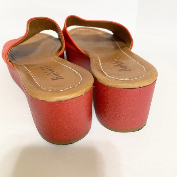 Bonavi Orange-Red Leather Platform Slides Size EU 40 - Picture 4 of 14